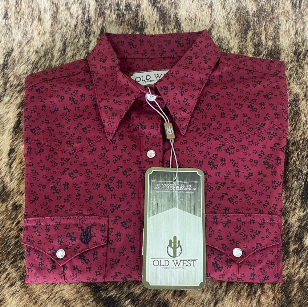 Camisa Dama Old West Guinda Estampado de Flores - Imagen 4
