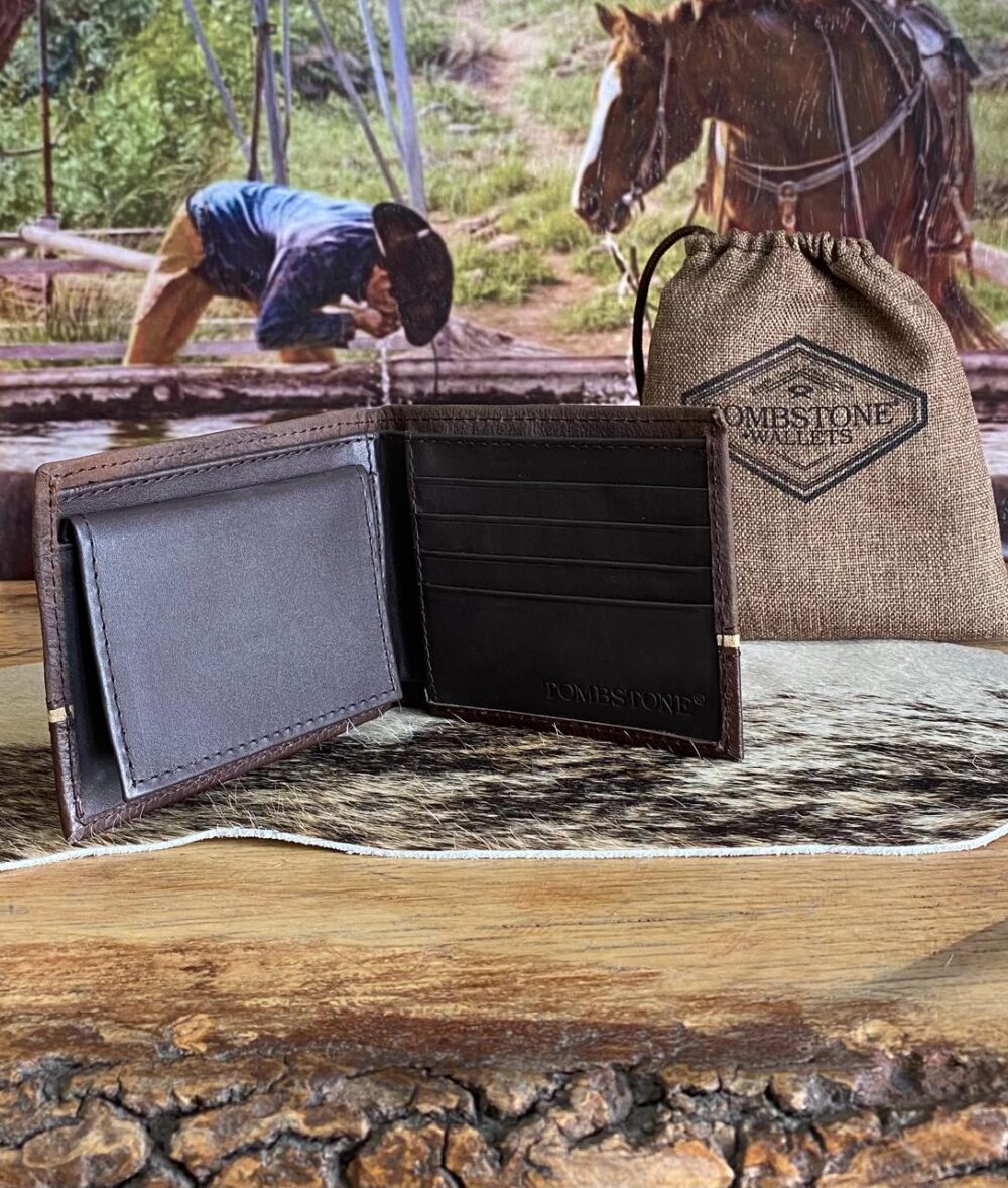 Cartera Corta Cafe Detalle Camel Tombstone - Imagen 4